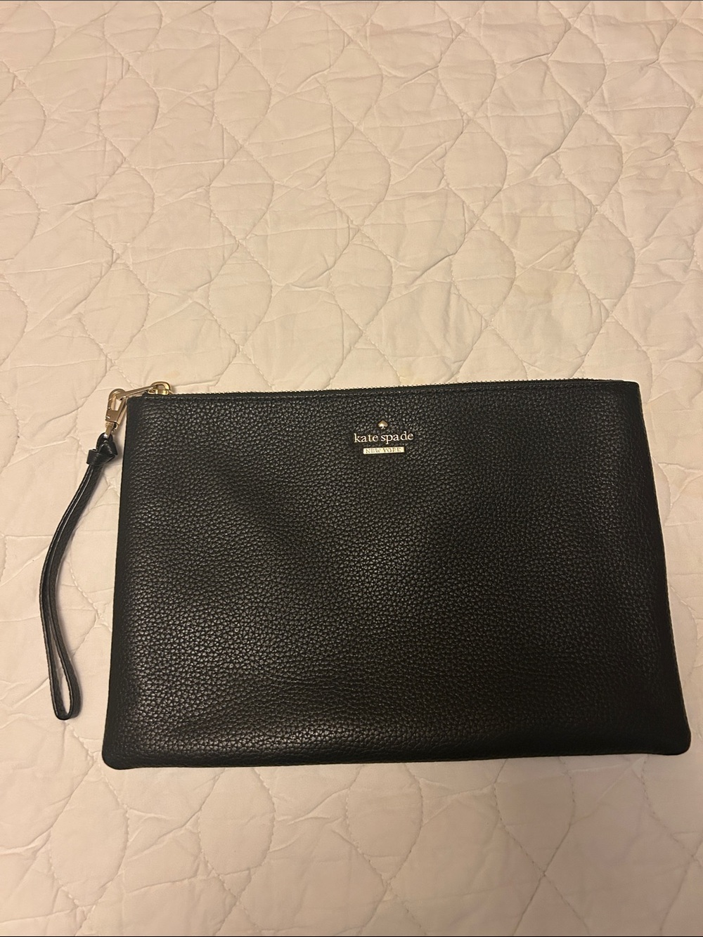 Kate Spade Textured Black Wristlet Clutch